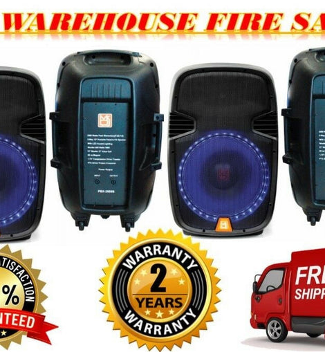 2 Mr Dj PBX2659S 15 Inch 2Way Portable Passive Speaker with LED Accent Lighting