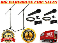 2 Peavey PVI100XLR Wired Dynamic Cardioid Microphone+Mic Clip+Cable+Mic Stand