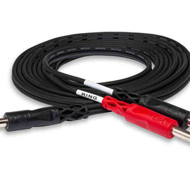 Hosa STP-203 Insert Cable, 1/4 in TRS to Dual 1/4 in TS - 3 Meter