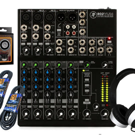 Mackie 802VLZ4 8-channel Analog Mixer + SR450 Headphone with Pair of XLR Cable+free Absolute Phone Holder