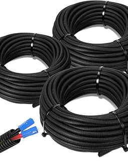 300 FT (100 Feet Each Roll) 1/4" & 3/8" & 1/2" Split Loom Wire Tubing Hose Cover Auto Home Marine