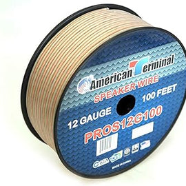 American Terminal PROS12G100 100FT 12 Gauge PRO PA DJ Car Home Marine Audio Speaker Wire Cable