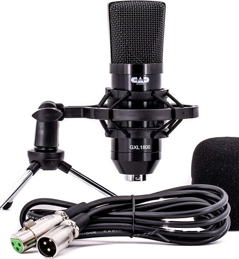 CAD Audio GXL1800 Large Format Side Address Condenser Microphone- Perfect for Studio, Podcasting & Streaming, Black