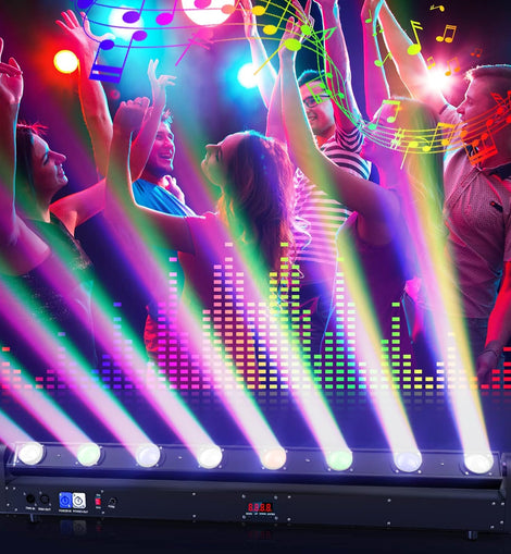MR DJ ELMH800 8 Eye 8x12W RGBW LED Beam Moving Head Spotlight Lighting Pro Equipment Church Wedding DJ Party KTV Show