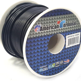 American Terminal ATPW16-100BK 16GA 100' Black Primary Remote Power Ground Wire