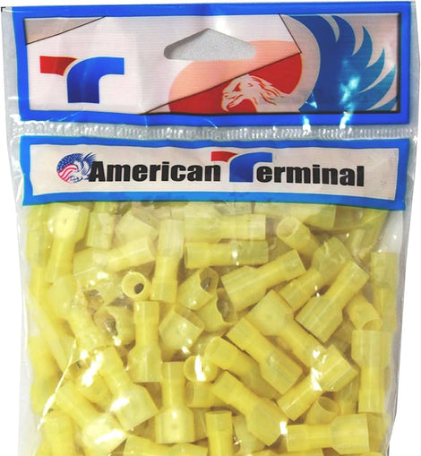 American Terminal E-FMY250N-100 Nylon Fully-Insulated Male Quick Disconnect 12/10-Gauge, 100 pk
