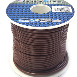 American Terminal ATPW16-100BR 16GA 100' Brown Primary Remote Power Ground Wire