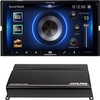 Alpine iLX-W670 Receiver Apple CarPlay, Android Auto + KTA-450 4-Ch Power Pack Amplifier