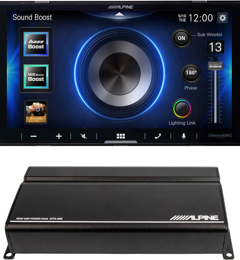 Alpine iLX-W670 Receiver with Apple CarPlay and Android Auto Includes KTA-450 4-Channel Power Pack Amplifier