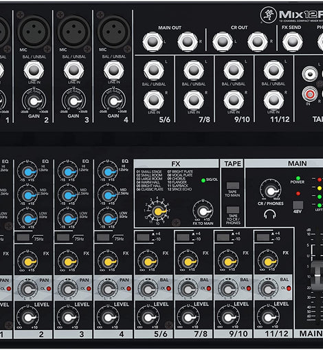 Mackie Mix12FX Mix Series, 12-Channel Compact Effects Mixer with Studio-Level Audio Quality and FX