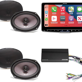 Alpine ILX-F509 Halo9 9" & 2 SXE-6926S 6x9" Speaker & KTA-450 4Ch Amp