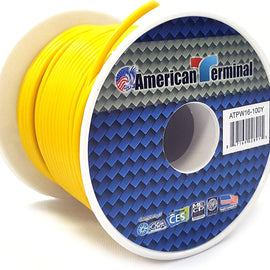 American Terminal ATPW16-100Y 16GA 100' Yellow Primary Remote Power Ground Wire