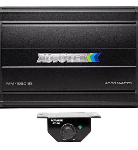 AUTOTEK MM-4020.1D 4000W Max 1-ohm Stable Monoblock Amplifier w/ Bass Knob Included