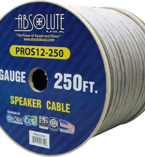 Absolute PROS-12250 12 Gauge 250 feet High Performance PRO Spool Speaker Wire