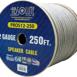 2 Absolute USA PROS12250 12 Gauge Speaker Wire 250' PRO PA DJ Car Home Marine Audio Speaker Wire Cable Spool