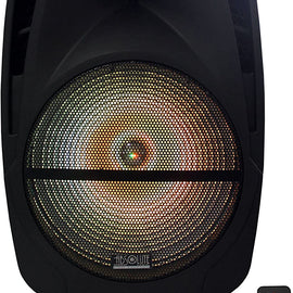 Absolute AS15BAT 15" Bluetooth Speaker 15" Rechargeable Portable DJ PA Speaker / Bluetooth/ karaoke LED 3000 watt