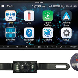 Alpine iLX-W670 7" Mech-Less Receiver Compatible with Apple CarPlay and Android Auto+Absolute CAM600 Universal Backup Camera License Plate Mount+Free Electrical Tape BT1700