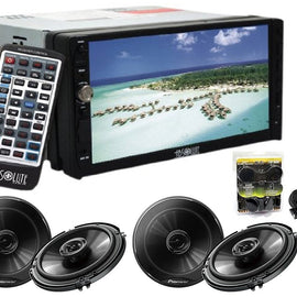 Absolute DD-3000 7" Double Din DVD CD Player + 2 Pair Pioneer TS-G1620F 6.5 Speakers + TW600 Tweeter
