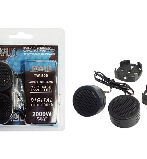 Absolute TW-500 500W High Efficiency Dome TweAbsolute USA TW-500 High-Efficiency Neodymium Silk Dome Tweeters with Built-In Crossover (Pair)eter with Built-in Crossover