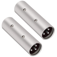 2 MR DJ AXLRMM-2 3-Pin XLR Male to 3-Pin XLR Male Audio Microphone Cable Extension Adapter Connector