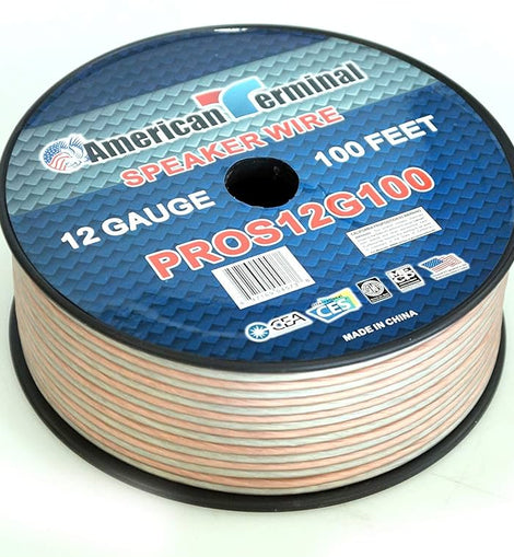 American Terminal PROS12G100 100FT 12 Gauge PRO PA DJ Car Home Marine Audio Speaker Wire Cable