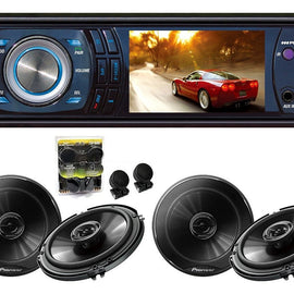 Absolute DMR-380BTAD 3.5" Single Din Receiver + 2 Pair Pioneer TS-G1620R 6.5 Speakers +TW600 Tweeter