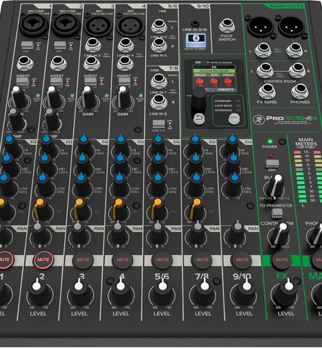 Mackie ProFX10v3+ Series 10-Channel Analog Mixer for Studio-Quality Recording and Live Streaming With Enhanced FX, USB Recording Modes and Bluetooth