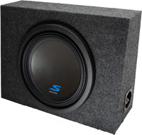 Alpine Bundle Compatible with Universal Vehicles W10S4 Single 10" Loaded Sub Box Enclosure
