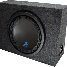 Alpine Bundle Compatible with Universal Vehicles W10D4 Single 10" Loaded Sub Box Enclosure