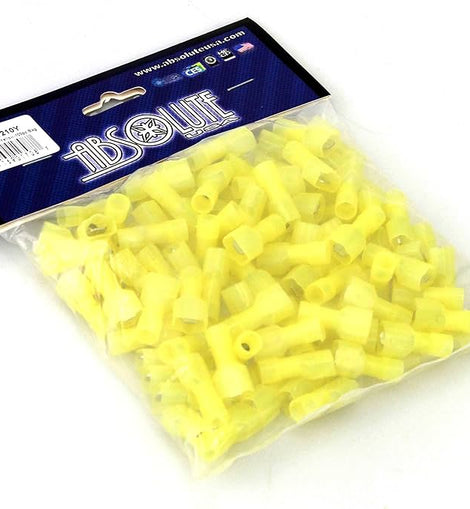 Absolute MQD1210Y 12/10 Gauge Nylon Fully Insulated Male Quick Disconnects Yellow