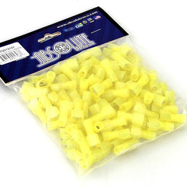 100pcs Yellow 12/10-Gauge Economy Nylon male Fully-Insulated Quick Disconnects