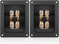 American Terminal 2PCS Rectangle 4-Way Speaker Box Terminal Cup