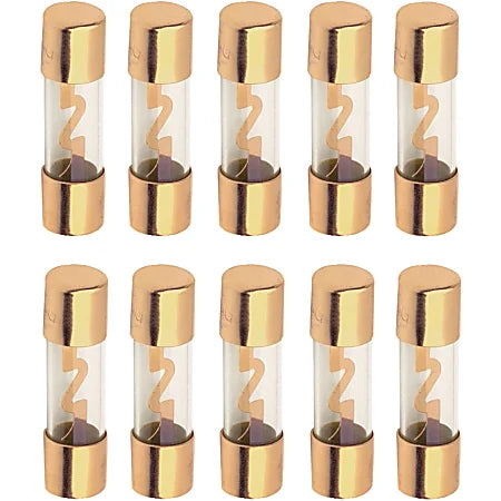 10 American Terminal T-AGU60 60 Amp AGU gold plated fuses round glass fuse