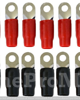 0 Gauge Ring Terminal 20 Pack 1/0 AWG Wire Crimp Cable- Red/Black Boots- 5/16