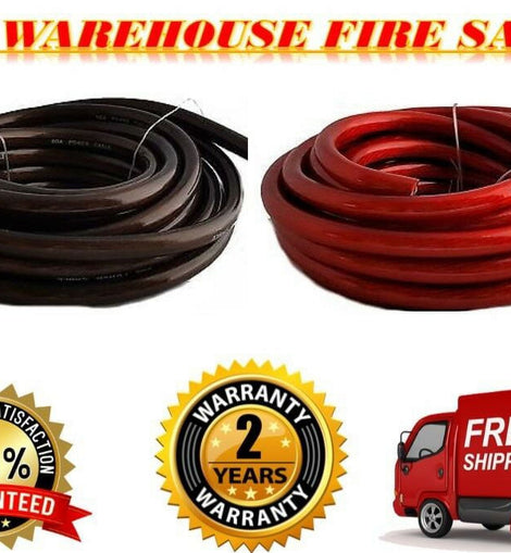 Patron 50' 0 Gauge Black & Red Power Ground Wire Cable 1/0 Gauge Car Audio