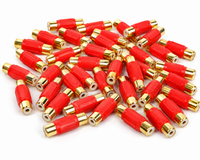 American terminal ATFF-100R-50 Gold Red RCA Female-to-Female Coupler Adapter 50 Pack