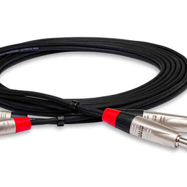 Hosa HPR-005X2, Dual 1/4" TS Male to Dual RCA Male Stereo Interconnect - 5 Feet