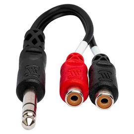Hosa YPR-102 Stereo Breakout Cable, 1/4 in TRS to Dual RCAF