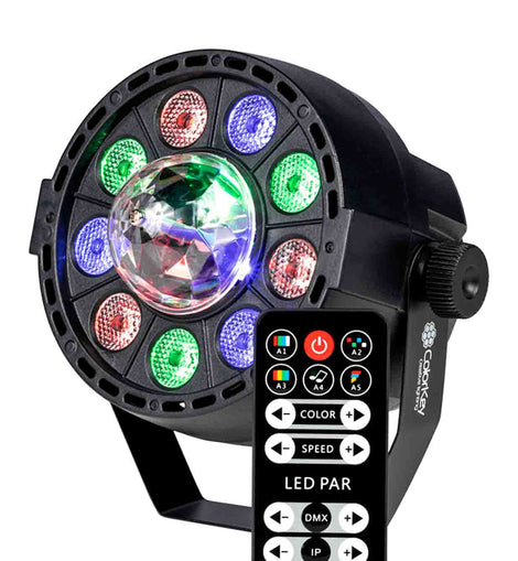 Colorkey CKU-1080 Party Light FX Compact LED Wash Light with Motorized RGB Party Bulb Effect