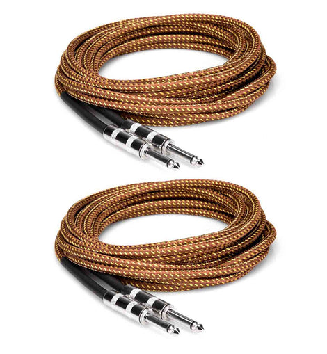 Hosa GTR-518 DJ Package Straight Tweed Guitar Cable  (2 Pack)