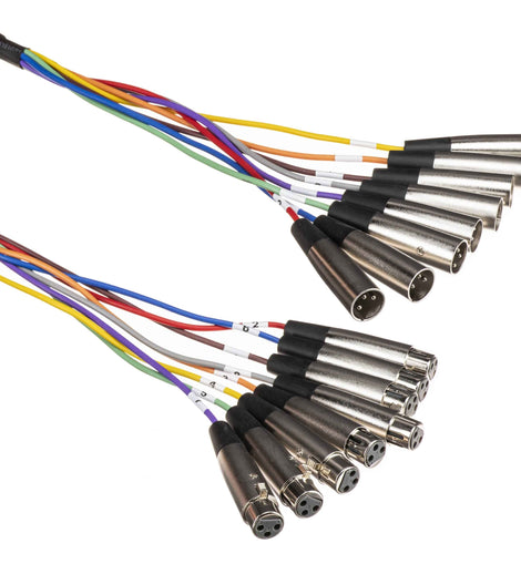 Hosa XLR-802, 8-Channel Male XLR to Female XLR Snake Cable - 2 Meter