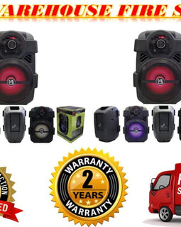 2 MR DJ PSE-80BT 8" Portable Active Speaker Rechargeable Battery Bluetooth 1200W