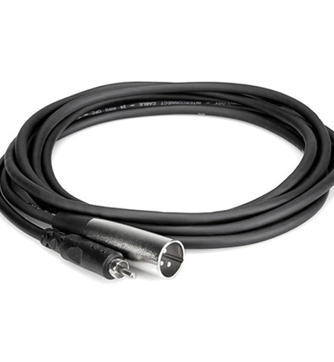 Hosa XRM-115, RCA Male to 3-Pin XLR Male Audio Cable Metal - 15'