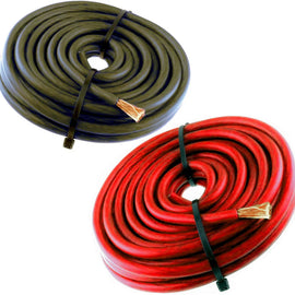 MR DJ 20FT 8 Gauge Speaker Wire Amp Power Ground PRO Audio DJ 10' Red + 10' Black
