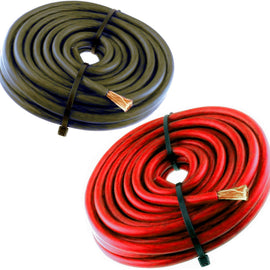 20FT 8 Gauge Primary Wire Power Ground PRO Audio DJ Car Marine 10' Red + 10' Black