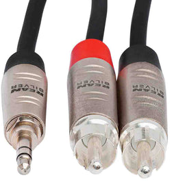 Hosa HMR-010Y Pro Stereo Breakout REAN 3.5 mm TRS to Dual RCA - 10 Feet