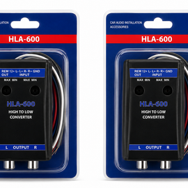 2 Absolute HLA600 2-Ch High-to-Low Line Output Converter Adjustable Speaker Level to RCA Converter