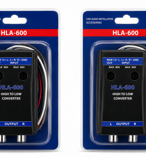 2 Absolute HLA600 2-Ch High-to-Low Line Output Converter Adjustable Speaker Level to RCA Converter