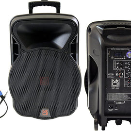MR DJ DSP4000 15" 2 Way Portable Speaker with Bluetooth, FM Radio, USB/SD & DSP Player Technology