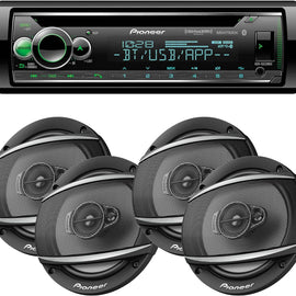 Pioneer DEH-S6220BS 1-DIN In-Dash CD/DM Bluetooth & 2 TS-A652F 6-1/2" Speakers